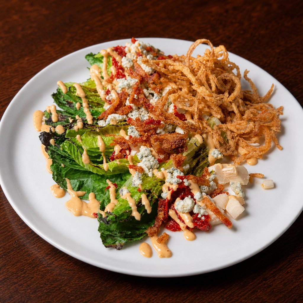 Grilled Romaine & Hearts of Palm Salad.