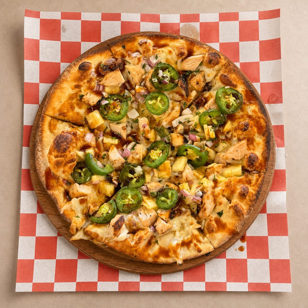 Chicken Teriyaki Pizza.