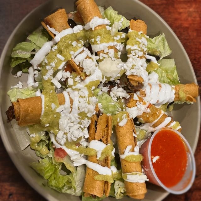 Slow Braised beef Flautitas.